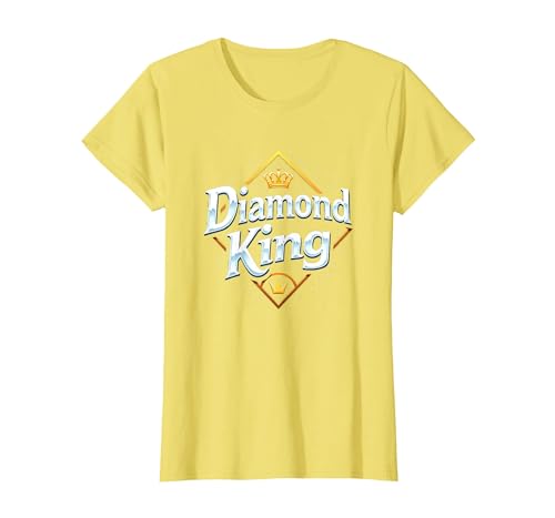 Diamond King Baseball Herren Royalty Sports Champion T-Shirt, Damen, Gelb, XS Diamond King Baseball Herren Royalty Sports Champion T-Shirt, Damen, Gelb, XS von Generic