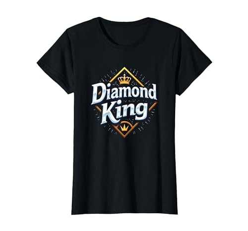 Diamond King Baseball Herren Royalty Sports Champion T-Shirt, Damen, Schwarz, XS von Generic
