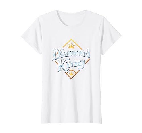 Diamond King Baseball Herren Royalty Sports Champion T-Shirt, Damen, Weiß, XS Diamond King Baseball Herren Royalty Sports Champion T-Shirt, Damen, Weiß, XS von Generic