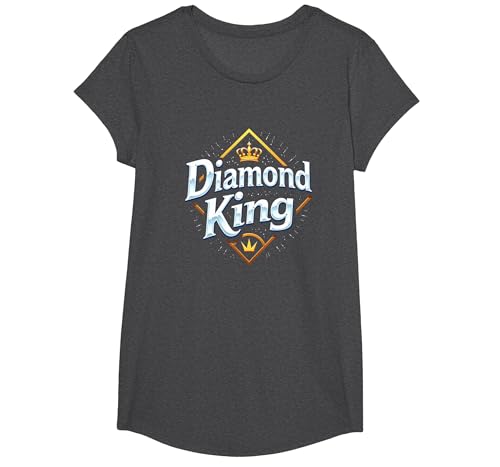Diamond King Baseball Herren Royalty Sports Champion T-Shirt, Girls, Anthrazit Meliert, XS Diamond King Baseball Herren Royalty Sports Champion T-Shirt, Girls, Anthrazit Meliert, XS von Generic