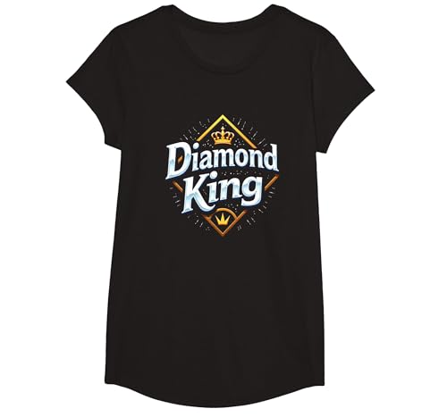 Diamond King Baseball Herren Royalty Sports Champion T-Shirt, Girls, Schwarz, XS von Generic