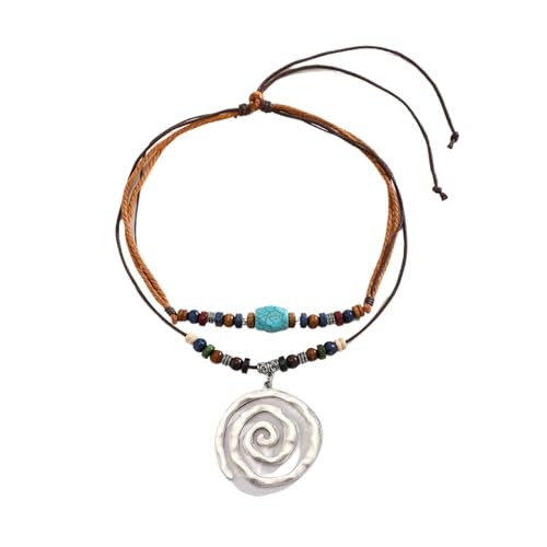 Die Halskette mit geometrischem Anhänger im Retro-Silber-Design ist einfach von Generic