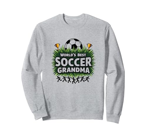 Die Weltbeste Fußball-Oma-Weltmeisterin für Frauen Sweatshirt, Unisex für Erwachsene, Grau Meliert, M von Generic