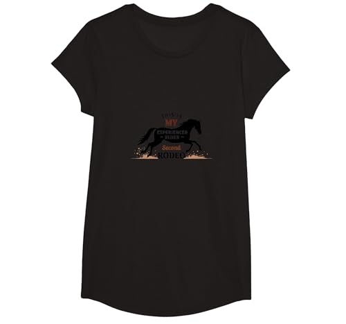 Dies ist Mein zweiter erfahrener Rodeo-Fahrer T-Shirt, Girls, Schwarz, XS Dies ist Mein zweiter erfahrener Rodeo-Fahrer T-Shirt, Girls, Schwarz, XS von Generic