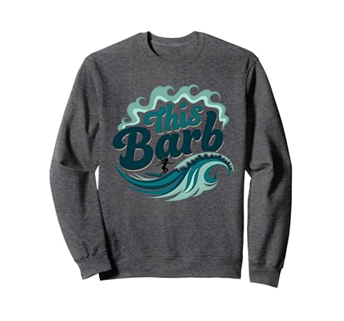 Dieser Widerhaken: Surfer Girl Ocean Wave Retro Sweatshirt, Unisex für Erwachsene, Anthrazit Meliert, XXL von Generic
