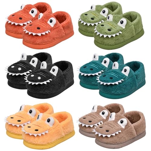 Dino Superfit Hausschuhe Kinder Junge Mädchen Süße Dinosaurier Plüsch Pantoffeln Geschlossen Winter Warm Weiche Tierpantoffel Bequem Fleece Gefüttert Winterschuhe (Blue, 23.5 Infant) von Generic