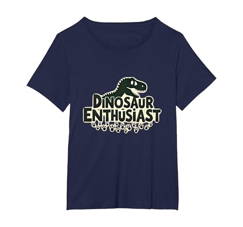 Dinosaurier-Enthusiast – prähistorisches Fan-Geschenk T-Shirt, Damen Große Größen, Marineblau, 4X von Generic