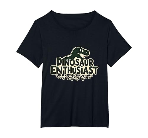 Dinosaurier-Enthusiast – prähistorisches Fan-Geschenk T-Shirt, Damen Große Größen, Schwarz, 4X von Generic