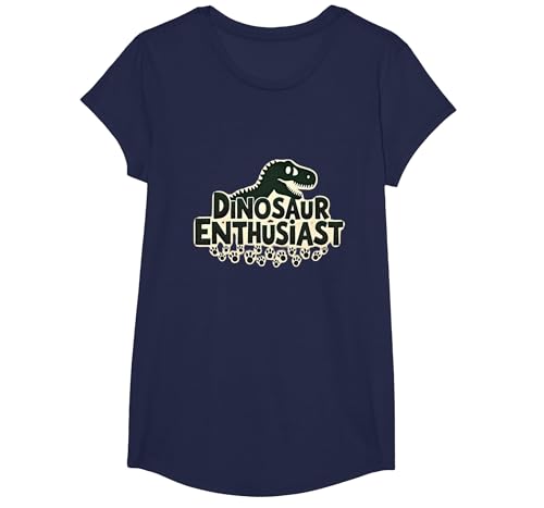 Dinosaurier-Enthusiast – prähistorisches Fan-Geschenk T-Shirt, Girls, Marineblau, S von Generic