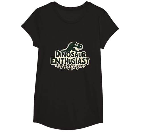 Dinosaurier-Enthusiast – prähistorisches Fan-Geschenk T-Shirt, Girls, Schwarz, S von Generic