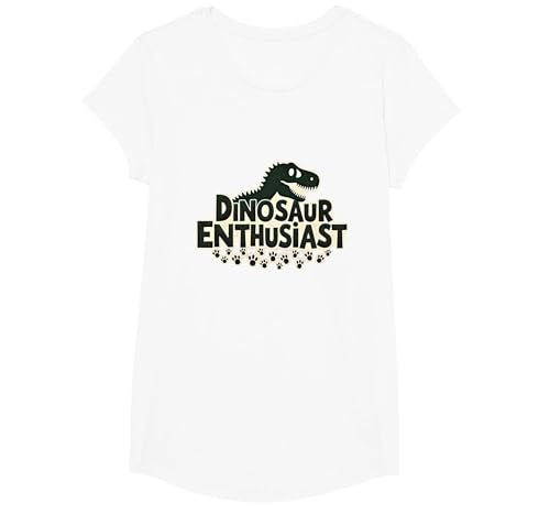Dinosaurier-Enthusiast – prähistorisches Fan-Geschenk T-Shirt, Girls, Weiß, XS von Generic