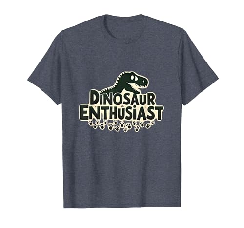 Dinosaurier-Enthusiast – prähistorisches Fan-Geschenk T-Shirt, Herren, Blau Meliert, M von Generic
