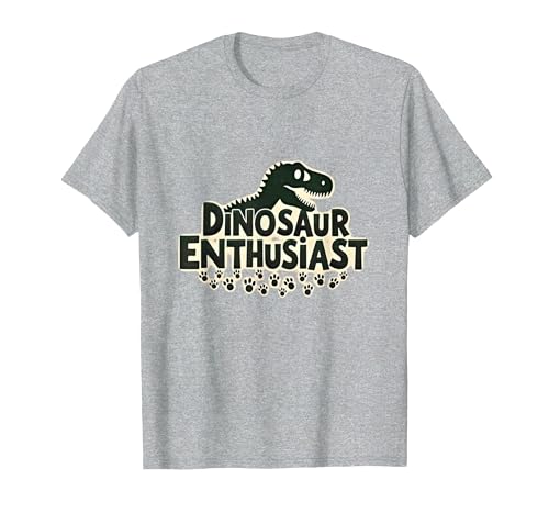 Dinosaurier-Enthusiast – prähistorisches Fan-Geschenk T-Shirt, Herren, Grau Meliert, XL von Generic