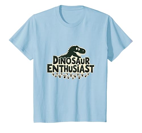 Dinosaurier-Enthusiast – prähistorisches Fan-Geschenk T-Shirt, Kinder, Himmelblau, 128 von Generic