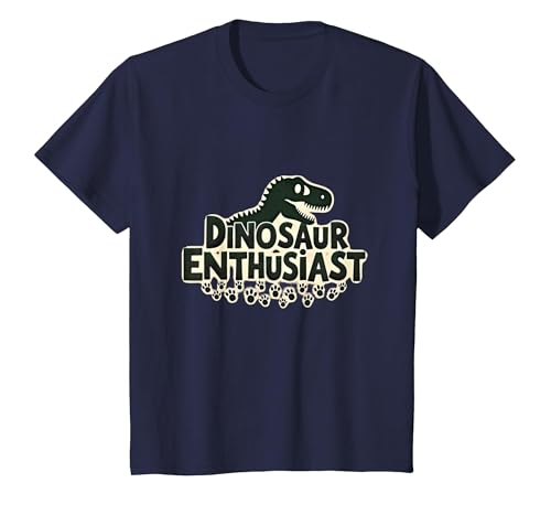 Dinosaurier-Enthusiast – prähistorisches Fan-Geschenk T-Shirt, Kinder, Marineblau, 152 von Generic