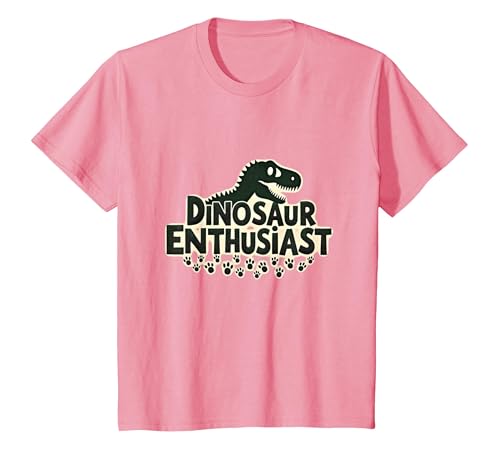 Dinosaurier-Enthusiast – prähistorisches Fan-Geschenk T-Shirt, Kinder, Rosa, 140 von Generic