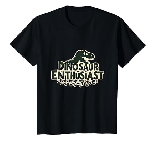 Dinosaurier-Enthusiast – prähistorisches Fan-Geschenk T-Shirt, Kinder, Schwarz, 104 von Generic