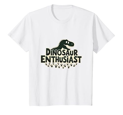 Dinosaurier-Enthusiast – prähistorisches Fan-Geschenk T-Shirt, Kinder, Weiß, 98 von Generic