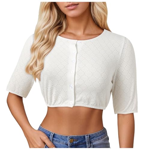 Dirndl Bluse Damen Dirndlbluse Elegante Stretch Spitzenbluse Langarm Trachtenbluse Oktoberfest Rundhalsausschnitt Oktoberfest Outfit Crop Top Shirt Gerüschtem Rücken Oktoberfest Kostüm Oberteil Dirndl Bluse Damen Dirndlbluse Elegante Stretch Spitzenbluse Langarm Trachtenbluse Oktoberfest Rundhalsausschnitt Oktoberfest Outfit Crop Top Shirt Gerüschtem Rücken Oktoberfest Kostüm Oberteil von Generic