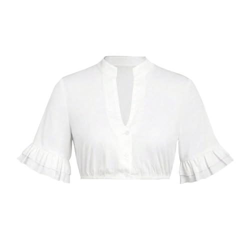 Dirndl Bluse Damen Weiß Trachten Dirndlbluse Weiß Dirndlblusen Kordelzug Spitzenbluse Dirndl Elegante Trachtenbluse Elegante Spitzenbluse Spitze Hollow Out Trachtenmi Tracht Bluse von Generic