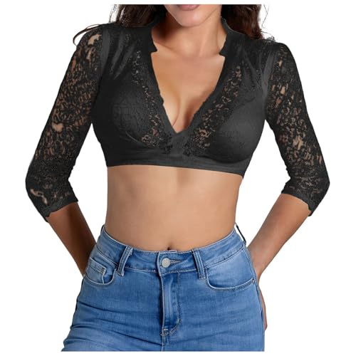 Dirndl Bluse Damen Weiß Trachtenbluse Weiß Dirndlbluse Dirndlblusen Kordelzug Spitzenbluse Dirndlblusen V Ausschnitt Trachtenbluse Stehkragen Hollow Out Trachtenmi Tracht Bluse von Generic
