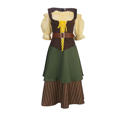 Dirndl Damen Midi - Trachtenkleid Damen Samt,Dirndlkleid Damen Grün Braun Trachtenmode Rock v Ausschnitt Tracht Trachtenrock Traditionelle Dirndlkleider Oktoberfest Outfit für Frauen Dirndl Damen Midi - Trachtenkleid Damen Samt,Dirndlkleid Damen Grün Braun Trachtenmode Rock v Ausschnitt Tracht Trachtenrock Traditionelle Dirndlkleider Oktoberfest Outfit für Frauen von Generic