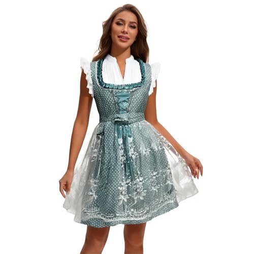Dirndl Damen Midi Trachtenkleid Trachtenmode Trachtenrock Kleid für Oktoberfest Besondere Anlässe von Generic