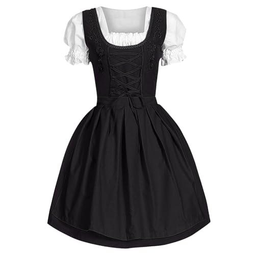 Dirndl Damen Midi Trachtenkleid Trachtenrock Trachtenmode Kleid Dirndlbluse für Trachten Oktoberfest Besondere Anlässe Outfit Kleidung Kostüm Kleid von Generic