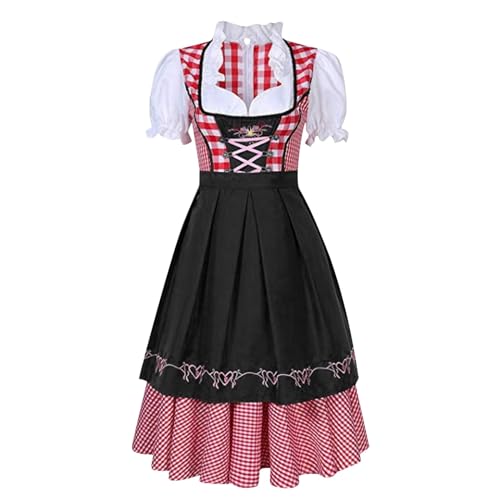 Dirndl Damen Modern Trachtenkleid Damen Midi Dirndlkleid Inkl. Dirndlbluse Spitzenschürze 3 Teilig Elegant Bayerisches Kostüm Classic Tracht Kleid Raffinierte Trachtenkleider für Oktoberfest Dirndl Damen Modern Trachtenkleid Damen Midi Dirndlkleid Inkl. Dirndlbluse Spitzenschürze 3 Teilig Elegant Bayerisches Kostüm Classic Tracht Kleid Raffinierte Trachtenkleider für Oktoberfest von Generic