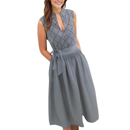 Dirndl Damen midi Lang Trachtenkleid Trachtenrock Dirndl-Komplettsets Trachten Damen mit Dirndlschürze Dirndlbluse Oktoberfest Outfit Dirndelkleider von Generic