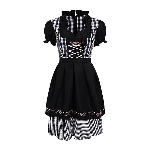 Dirndl-Komplettsets Für Damen Trachtenkleid Rockabilly Abschlussballkleid Oktoberfest Vintage Kleid Kurzarm Bierkleid Bühnenkleid Weißes Langes Kleid Damen Kleider Damen Festlich Elegant von Generic