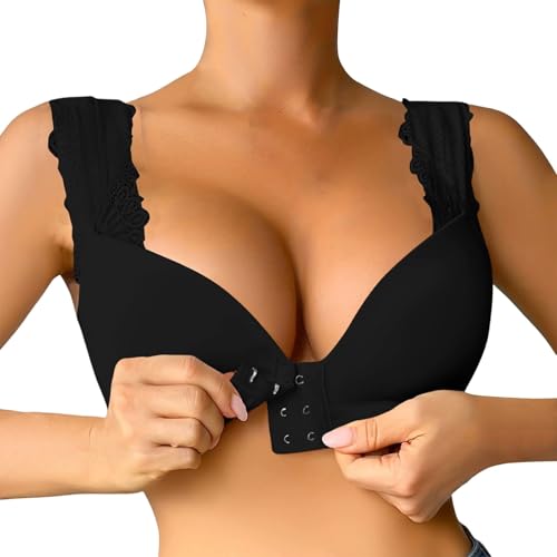 Dirndl Push-Up/Büstenhebe Beige & Schwarz Damen Dirndl BH Halbschale mit Gepolsterte Breite Trägern Weich Angenehm Gute Unterstützung BH von Generic