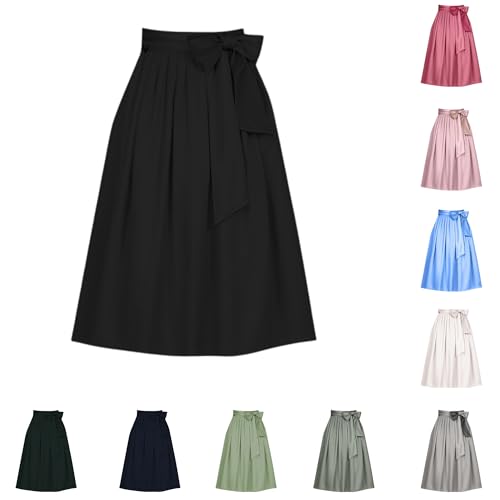 Dirndl SchüRze Lang DirndlschüRze 60-70 cm DirndlschüRzen Lang Dirndl Rock Trachtenrock Oktoberfest Midirock GroßE GrößEn MidschüRze Vintage Dirndelkleider FüR Oktoberfest (001 Schwarz, XL) von Generic