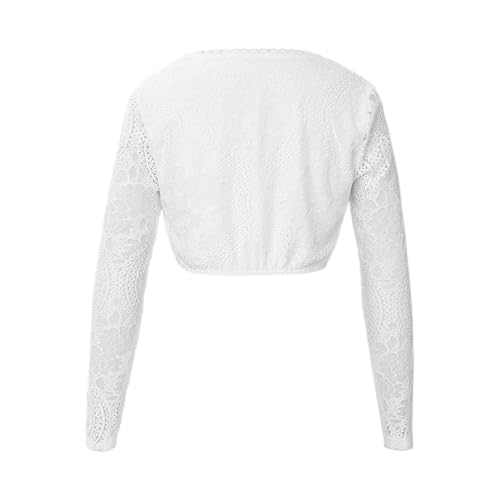 Dirndlbluse Damen Spitze Trachtenbluse Weiß Dirndlbluse Dirndlblusen Kordelzug Spitzenbluse Halbarm Dirndlblusen Trachtenbluse Stehkragen Trachten Oberteil Für Oktoberfest von Generic