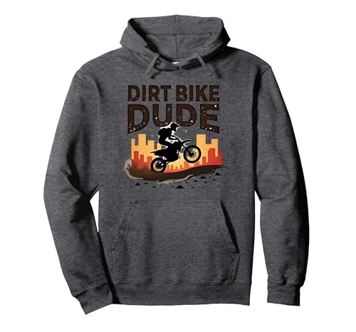 Dirt Bikes für Jungen Dude Motocross Urban Adventure Pullover Hoodie, Unisex für Erwachsene, Anthrazit Meliert, XL von Generic