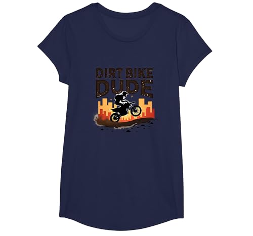 Dirt Bikes für Jungen Dude Motocross Urban Adventure T-Shirt, Girls, Marineblau, XS Dirt Bikes für Jungen Dude Motocross Urban Adventure T-Shirt, Girls, Marineblau, XS von Generic