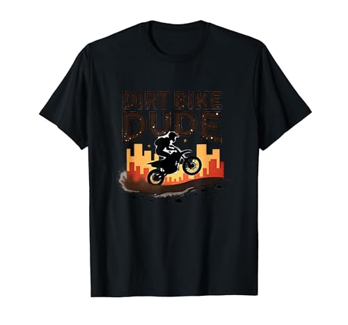 Dirt Bikes für Jungen Dude Motocross Urban Adventure T-Shirt, Herren, Schwarz, L von Generic