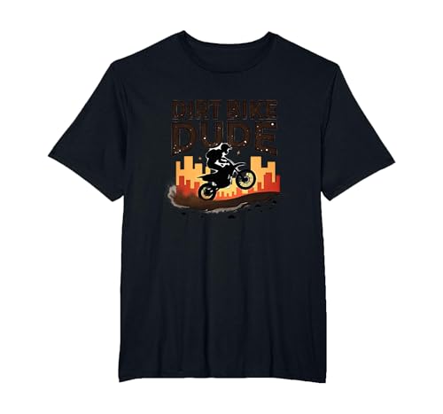 Dirt Bikes für Jungen Dude Motocross Urban Adventure T-Shirt, Herren Große Größen, Schwarz, 5X Tall von Generic