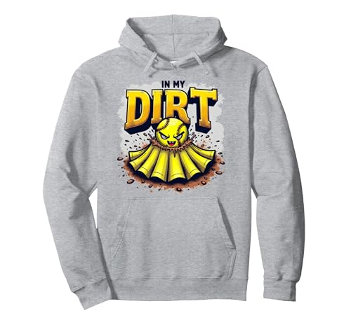 Dirt in My Skirt Mädchen Softball Fierce Player Spirit Pullover Hoodie, Unisex für Erwachsene, Grau Meliert, S von Generic