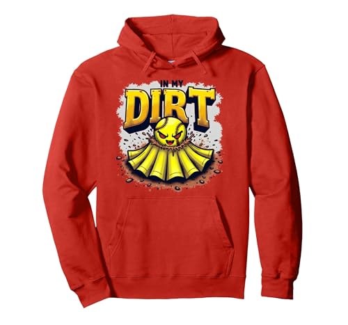 Dirt in My Skirt Mädchen Softball Fierce Player Spirit Pullover Hoodie, Unisex für Erwachsene, Rot, XXL von Generic