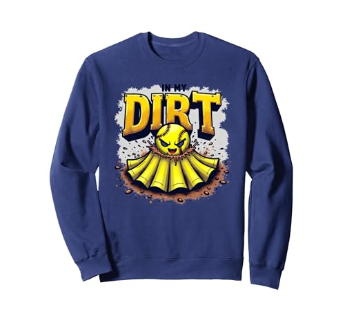 Dirt in My Skirt Mädchen Softball Fierce Player Spirit Sweatshirt, Unisex für Erwachsene, Marineblau, M von Generic