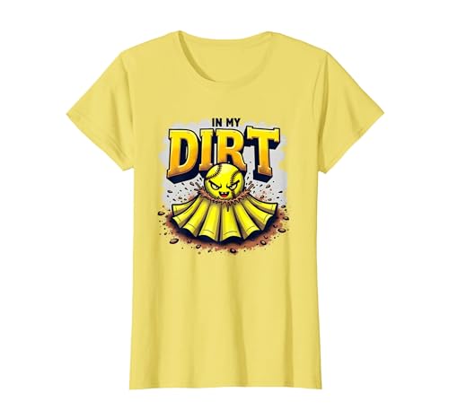 Dirt in My Skirt Mädchen Softball Fierce Player Spirit T-Shirt, Damen, Gelb, S von Generic