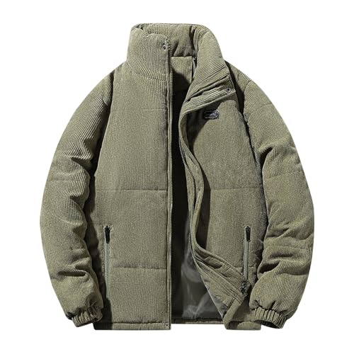 Discounter Winterjacke Herren Cord Steppmantel Einfarbig Baumwolle Mantel Warm Übergangsjacke Große Größen Steppjacke Winter Gesteppte Jacke Modish Cordjacke mit Tasche Trachtenjacke Sportjacke von Generic