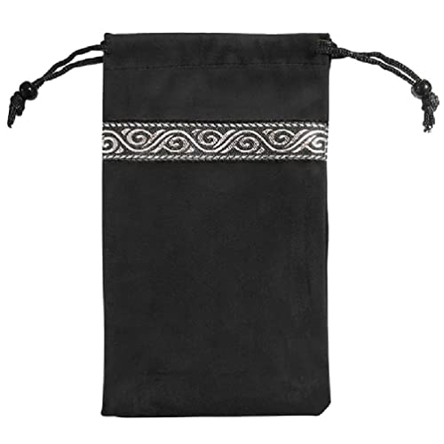 Divinations Velvet Card Dices Bag Mini Hochzeit Bag Tischdecke Oracles Card Game Bag Jewelry Storage Drawstring Tarot Bag, Schwarz Silber von Generic