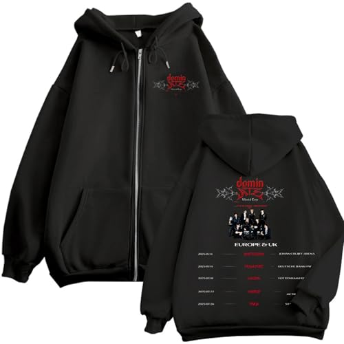 Dominate Reißverschluss-Hoodie, 2025World Tour Unisex Support Sweatshirt K-Pop Merch(Black-2thin,3XL) von Generic
