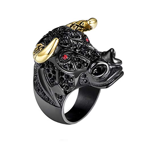 Dominierender Glücksbullenring für Herren, Vintage-Gothic-Biker-Band von Generic