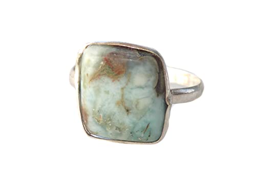 Dominikanischer Larimar Ring Damen Ring Edelstein Ring Blauer Stein Ring Statement Ring (Größe - 8 USA) SC-5836 Edelstein Larimar, Silber, Larimar von Generic