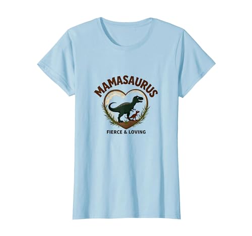 Don't Mess with Mamasaurus - Fierce Mom Dinosaurier T-Shirt, Damen, Himmelblau, 3XL von Generic