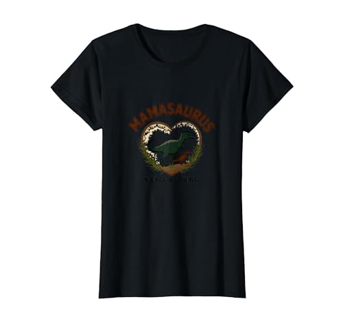 Don't Mess with Mamasaurus - Fierce Mom Dinosaurier T-Shirt, Damen, Schwarz, S von Generic