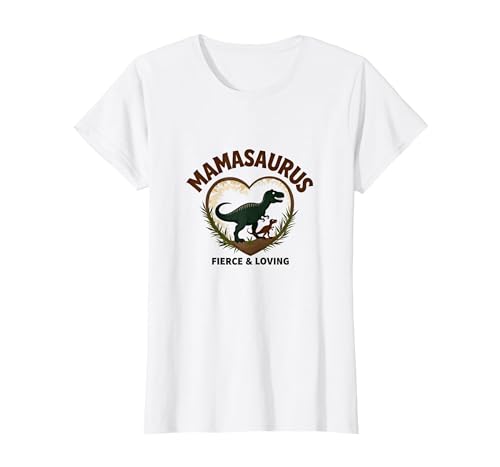 Don't Mess with Mamasaurus - Fierce Mom Dinosaurier T-Shirt, Damen, Weiß, XL von Generic